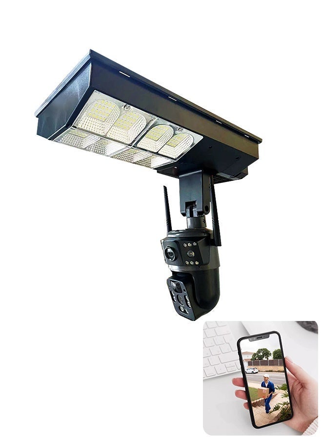 v380 IP66 Dustproof Waterproof WiFi Solar Security Camera, Outdoor Wireless Dual-Lens CCTV, Solar Powered Surveillance Camera with Night Vision - Image 1